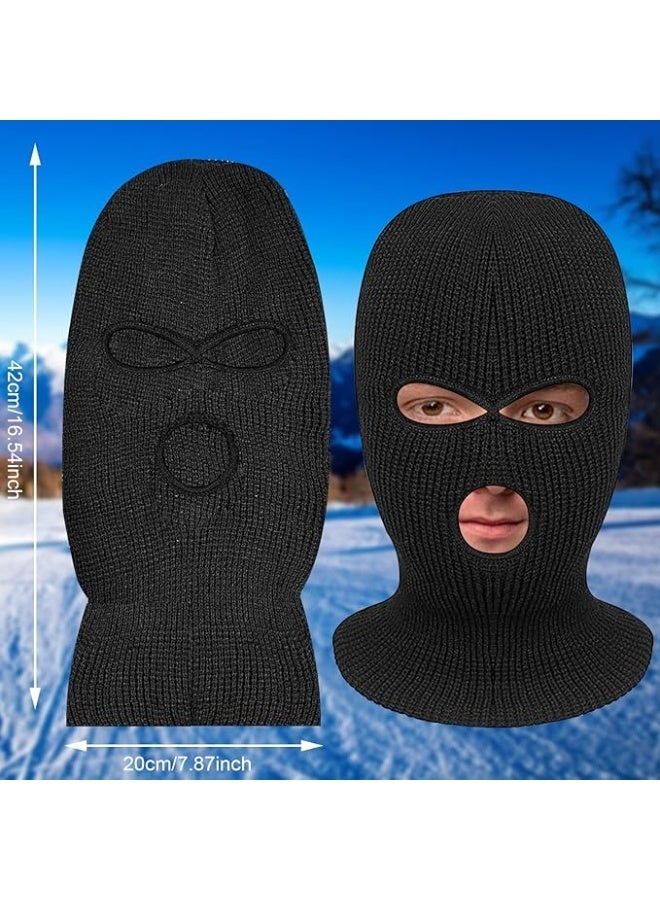 3-Hole Full Face Cover Winter Outdoor Sport Knitted Face Cover Ski Adult Balaclava Headwrap Full Face Mask Motorcycle Cycling Snowboard Gear for Outdoor Sports for Men Women - Image 3